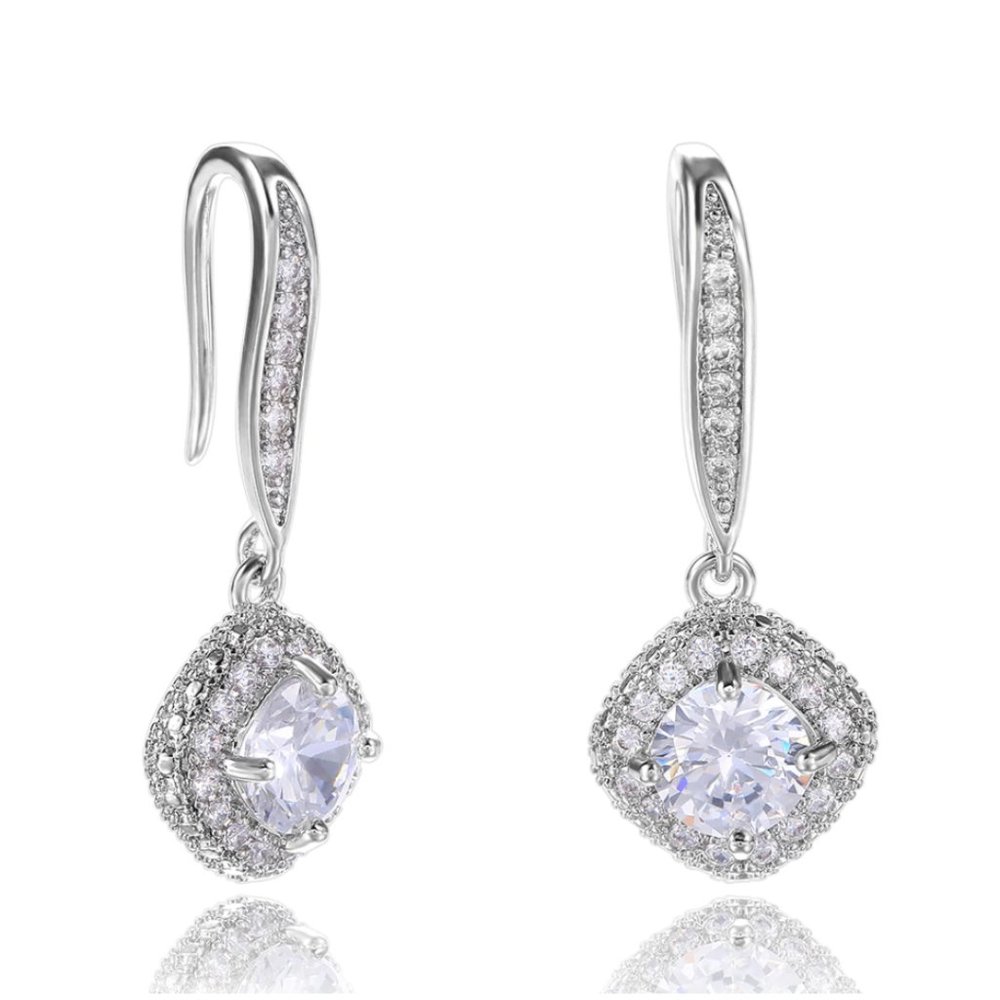 Simulated Diamond Drop Earrings - Picture 10 of 13